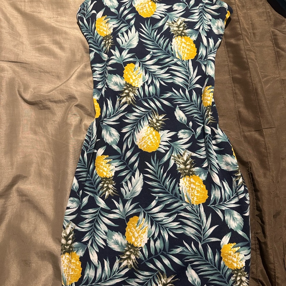 SHEIN Yellow and Blue Mini Dress with spaghetti straps